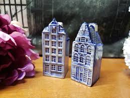 Royal Delft Dutch Canal Houses Salt & Pepper Shakers Hand ...