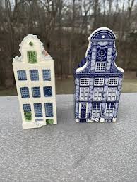 Vintage Delft Blue 1640 RARE #3 CLOCK GABLE Dutch House ...