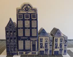 Delft Blue Ceramic Canal Houses. Set of 4. - Etsy