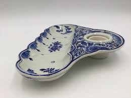 Sold at Auction: Royal Delft Blue & White Porcelain Inkwell Pen Tray