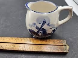 Vintage Delft Hand Painted Blue And White Windmill Footed ...