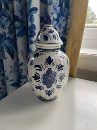 Late 20th Century Small Blue and White Delft Ginger Jar ...