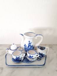 Handpainted Delft Blue Doll House Tea Set - Etsy Australia