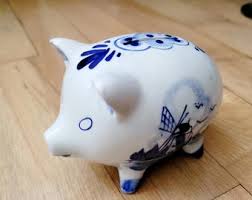 Vintage Handmade Delft Pottery Kleines Blumen- & Nautisches Schiff Holländisches Sparschwein - Etsy.de