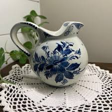 Delft Holland Hand Painted Pitcher, Vintage Blue and White ...
