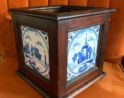 Antique Dutch Wood With 4 Hand Painted Tile Planter - Etsy