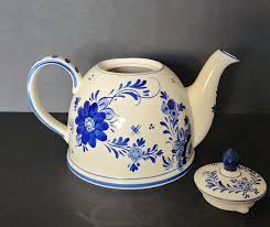 Delft Teapot, Large, Vintage, Blue and White Authentic, Windmill and Flowers, Cottage Core, Unique, Excellent Condition, No Chips or Cracks - Etsy