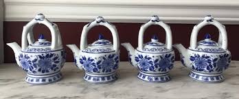 ONE VTG Chinese Porcelain Single Serve Tea Pot, Blue & White, 8 Fl Ounces, 5 3/4” Tall - Etsy