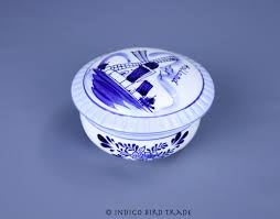 Vintage Blue and White Holland Windmills Porcelain Lidded ...