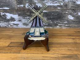 Vintage Stained Glass Style Windmill Suncatcher - Rotating ...