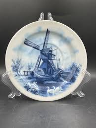 2X Original Delft Blue Antique Furnivals Old chelsea pattern windmill ceramic | eBay