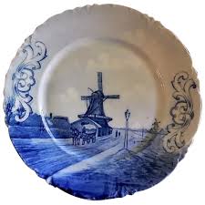 Rosenthal Blue & White Delft Plate w/Dutch Canal Scene. For Sale at Ruby Lane