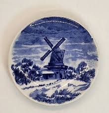 Porcelain Hand-painted Mini Plate Windmill Sweden Porlfrand Souvenir Vintage | eBay