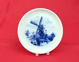 Small Delft Plate - Windmill - Holland - Delft Blauw - Ring Dish - Etsy