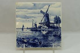 Villeroy and Boch Delft Blue Windmill Scene Tile | eBay