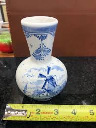 Vintage Delft Vase Holland Windmill and Sailboat Scene - Etsy