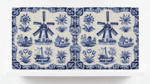 Delft Blue Tile - Set of 2 Delftware Tiles- Dutch Tiles - Delft Blue Ceramic Windmills - Delft Prints- Kitchen Backsplash, Sink,bathroom - Etsy