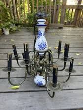 Blue White Chandelier In Collectible Ceiling Light Fixtures | eBay