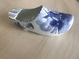 Vintage Hand Painted Delft Holland Clog Wooden Shoe Ashtray ...