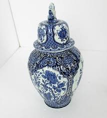 Royal Sphinx Maastricht Delft Vase Urn Marked Boch Blue White Foo Dog 15.74" | eBay