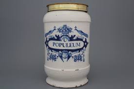 A Dutch Delft blue and white pharmacy jar and cover ...