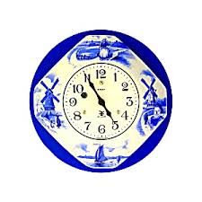 Clock Key Wind 8 Day Miller Porcelain Dutch Figures