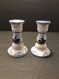 Vintage Delft Handpainted Blue White Porcelain Ashtray Candleholder Lot Windmill | eBay