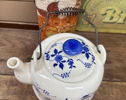 Vintage Pitcher Kettle Cobalt Blue Floral Japan - Etsy Italia