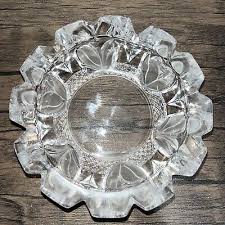 VTG glass ashtray Flowers Design In Mint Cond. | eBay