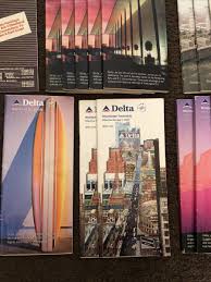 Vintage Lot of 22 Delta Air Lines Timetables + 1 American Airlines + NYC Guide