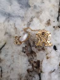 Chi Omega Sorority Badge 10k Yellow Gold Pearls Skull Owl ...