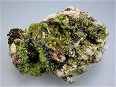 Pyromorphite on Barite, Heilge Dreifaltigkeit Mine, Saxony, Germany Sm – Northstar Minerals
