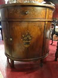 Ethan Allen Demi Lune Cabinet, Painted Florals, Single