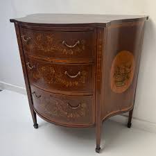 Late 19th Century Edwardian Serpentine Fronted Marquetry ...