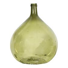 19th Century French Green Glass Demijohn or Dame Jeanne Hand ...