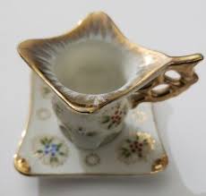 Mini Square Floral Gilded Tea Cup And Saucer | eBay