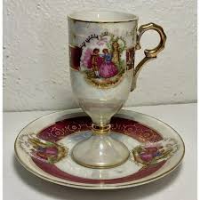 Royal Vienna | Dining | Royal Vienna Style Classical Scene Pink Gold Demitasse Teacup Saucer Lusterware | Poshmark