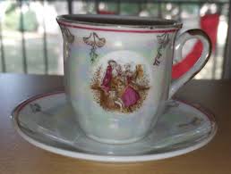 VINTAGE SERBIAN PORCELAIN DEMITASSE CUP AND SAUCER SET OF 4 ...