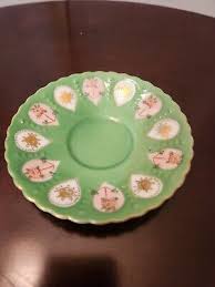 Demitasse Teacup & Saucer with Hand Painted Green with Pink and Gold Flowers | eBay
