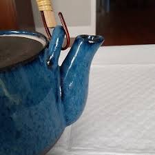 VTG MCI JAPAN POTTERY BLUE/BLACK GLAZED CERAMIC TEAPOT W ...