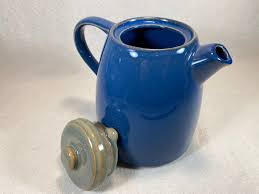 Vintage Churchill Bakewell Stoneware Teapot Royal Blue ...