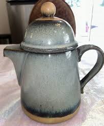 Pottery Craft Handmade Blue/Brown Dip Glaze Stoneware Teapot ...