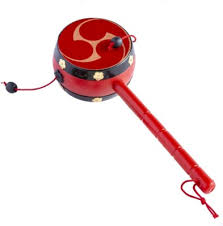 Japanese Traditional Den Den Daiko Drum - Tomoe Pattern ...