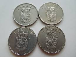 Denmark Coins, 1 Krone, 1967 to 1971, Several Years ...