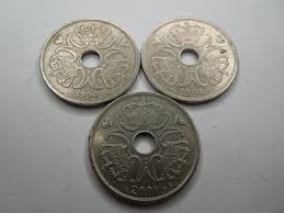 Denmark Holed Coins, 25 Ore to 5 Kroner, 1966 to 1999, Sell ...