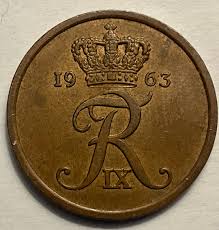 1963 Denmark 5 Ore Frederik IX Coin - Etsy