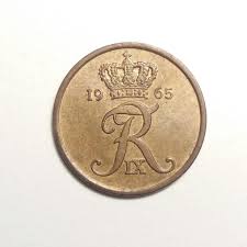 Denmark 1965 vintage 5 ore coin – R initial – King Frederik ...