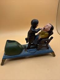 Vintage Dentist Pulling Teeth Mechanical Cast Iron Repro Coin Bank Taiwan | eBay