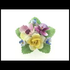 Vintage English Brooch Denton Porcelain Flower Bouquet. For ...