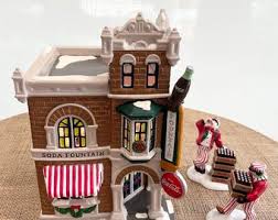 Coca Cola "corner Drugstore", Department 56, Snow Village, Hand Painted Ceramic, Plus 2 Delivery Men - Etsy
